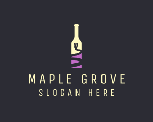 Food Wine Bar Bottle  logo design