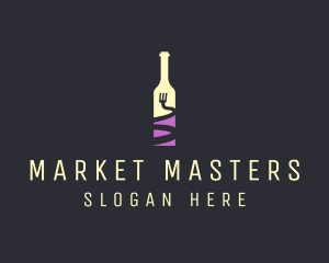 Food Wine Bar Bottle  logo design