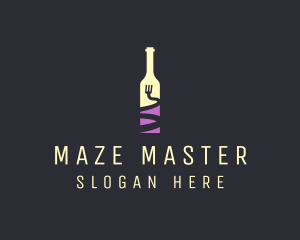 Food Wine Bar Bottle  logo design