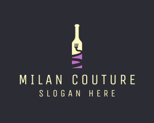 Food Wine Bar Bottle  logo design