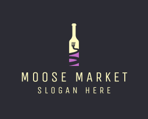 Food Wine Bar Bottle  logo design