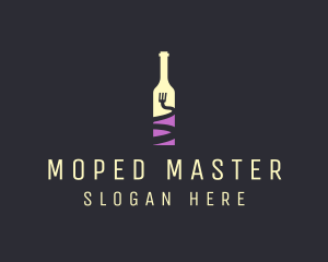 Food Wine Bar Bottle  logo design