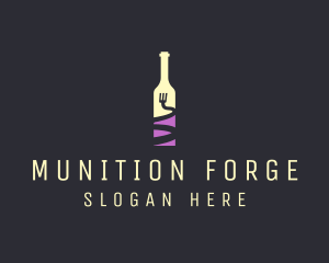 Food Wine Bar Bottle  logo design