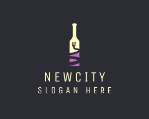 Food Wine Bar Bottle  logo design