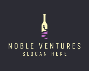 Food Wine Bar Bottle  logo design