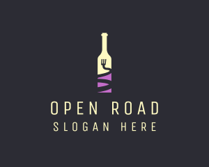 Food Wine Bar Bottle  logo design