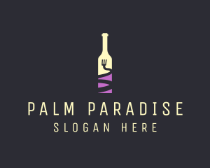 Food Wine Bar Bottle  logo design