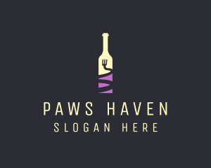 Food Wine Bar Bottle  logo design