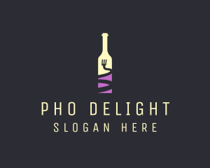 Food Wine Bar Bottle  logo design