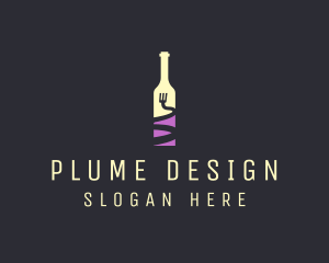 Food Wine Bar Bottle  logo design