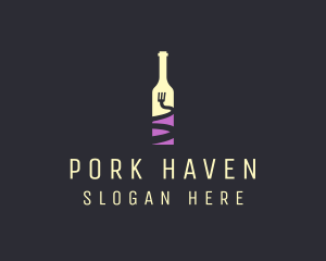 Food Wine Bar Bottle  logo design