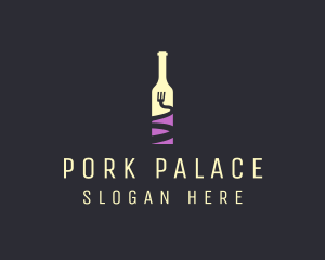 Food Wine Bar Bottle  logo design