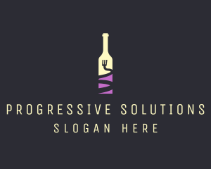 Food Wine Bar Bottle  logo design