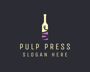 Food Wine Bar Bottle  logo design