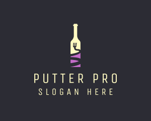 Food Wine Bar Bottle  logo design