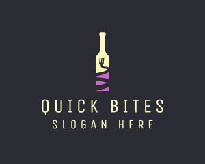 Food Wine Bar Bottle  logo design