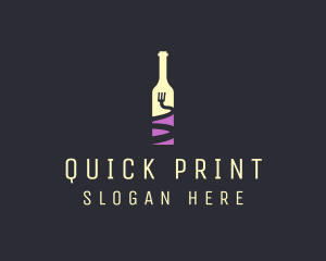 Food Wine Bar Bottle  logo design