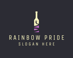 Food Wine Bar Bottle  logo design