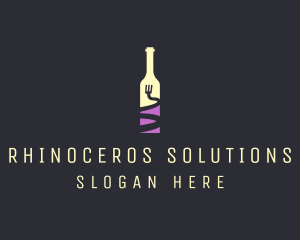 Food Wine Bar Bottle  logo design