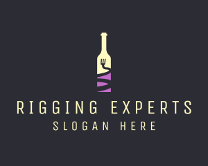 Food Wine Bar Bottle  logo design