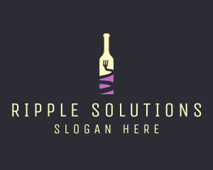 Food Wine Bar Bottle  logo design