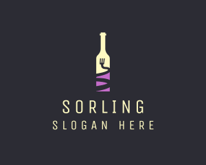 Food Wine Bar Bottle  logo design