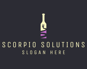 Food Wine Bar Bottle  logo design