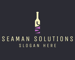 Food Wine Bar Bottle  logo design