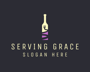 Food Wine Bar Bottle  logo design