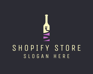 Food Wine Bar Bottle  logo design