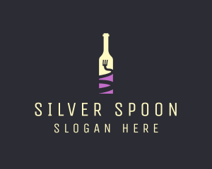 Utensil - Food Wine Bar Bottle logo design