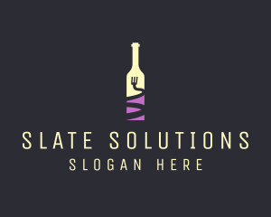 Food Wine Bar Bottle  logo design