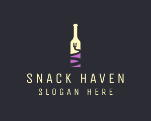 Food Wine Bar Bottle  logo design