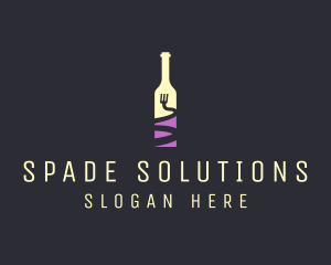 Food Wine Bar Bottle  logo design