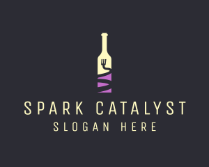 Food Wine Bar Bottle  logo design