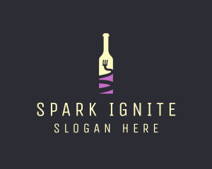 Food Wine Bar Bottle  logo design