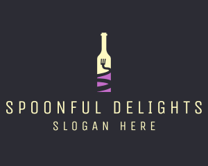 Food Wine Bar Bottle  logo design