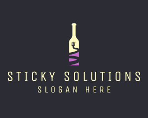 Food Wine Bar Bottle  logo design