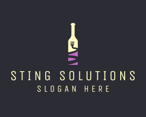 Food Wine Bar Bottle  logo design