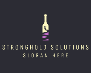 Food Wine Bar Bottle  logo design