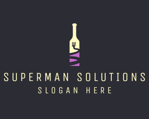 Food Wine Bar Bottle  logo design