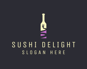 Food Wine Bar Bottle  logo design