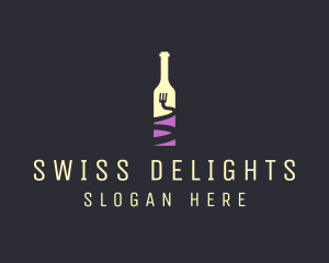 Food Wine Bar Bottle  logo design