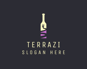 Food Wine Bar Bottle  logo design