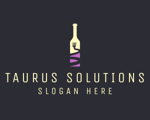 Food Wine Bar Bottle  logo design