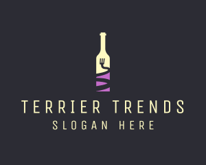 Food Wine Bar Bottle  logo design