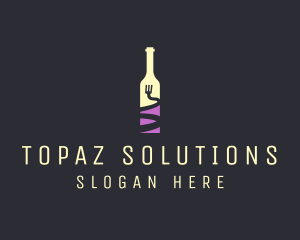 Food Wine Bar Bottle  logo design