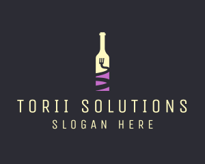 Food Wine Bar Bottle  logo design