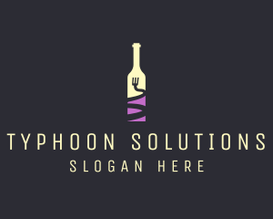 Food Wine Bar Bottle  logo design