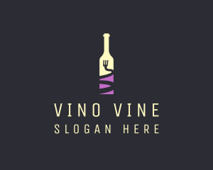 Wine - Food Wine Bar Bottle logo design